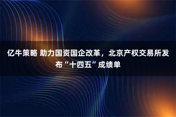 亿牛策略 助力国资国企改革，北京产权交易所发布“十四五”成绩单