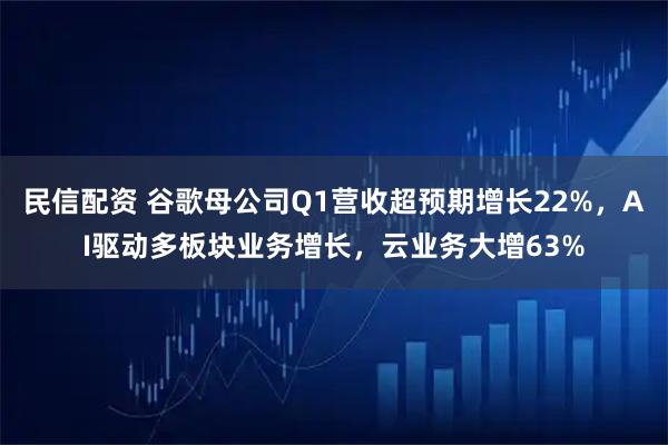 民信配资 谷歌母公司Q1营收超预期增长22%，AI驱动多板块业务增长，云业务大增63%